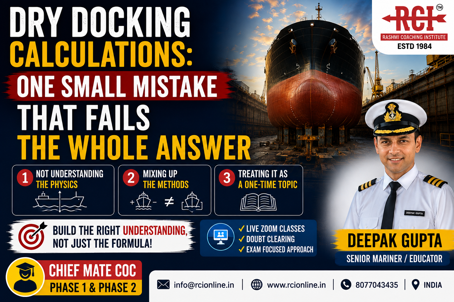 Dry Docking Calculations: One Small Mistake That Fails the Whole Answer