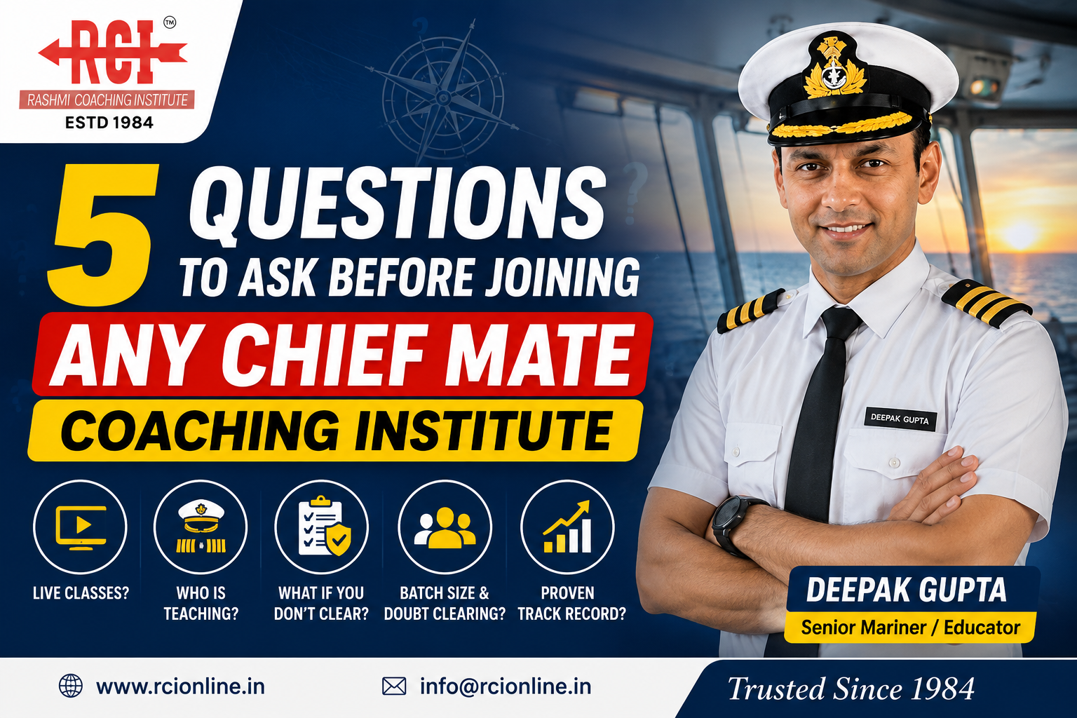 5 Questions to Ask Before Joining Any Chief Mate Coaching Institute